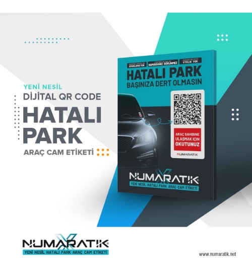 1 Adet QR Kodlu Numaratik Parktel Araç Numaratörü resmi
